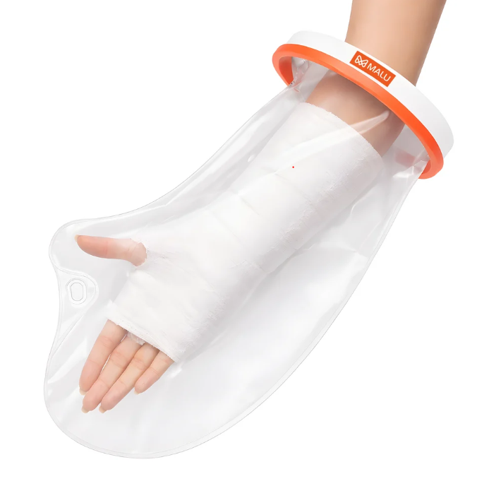 How should I protect my IV site from water exposure?