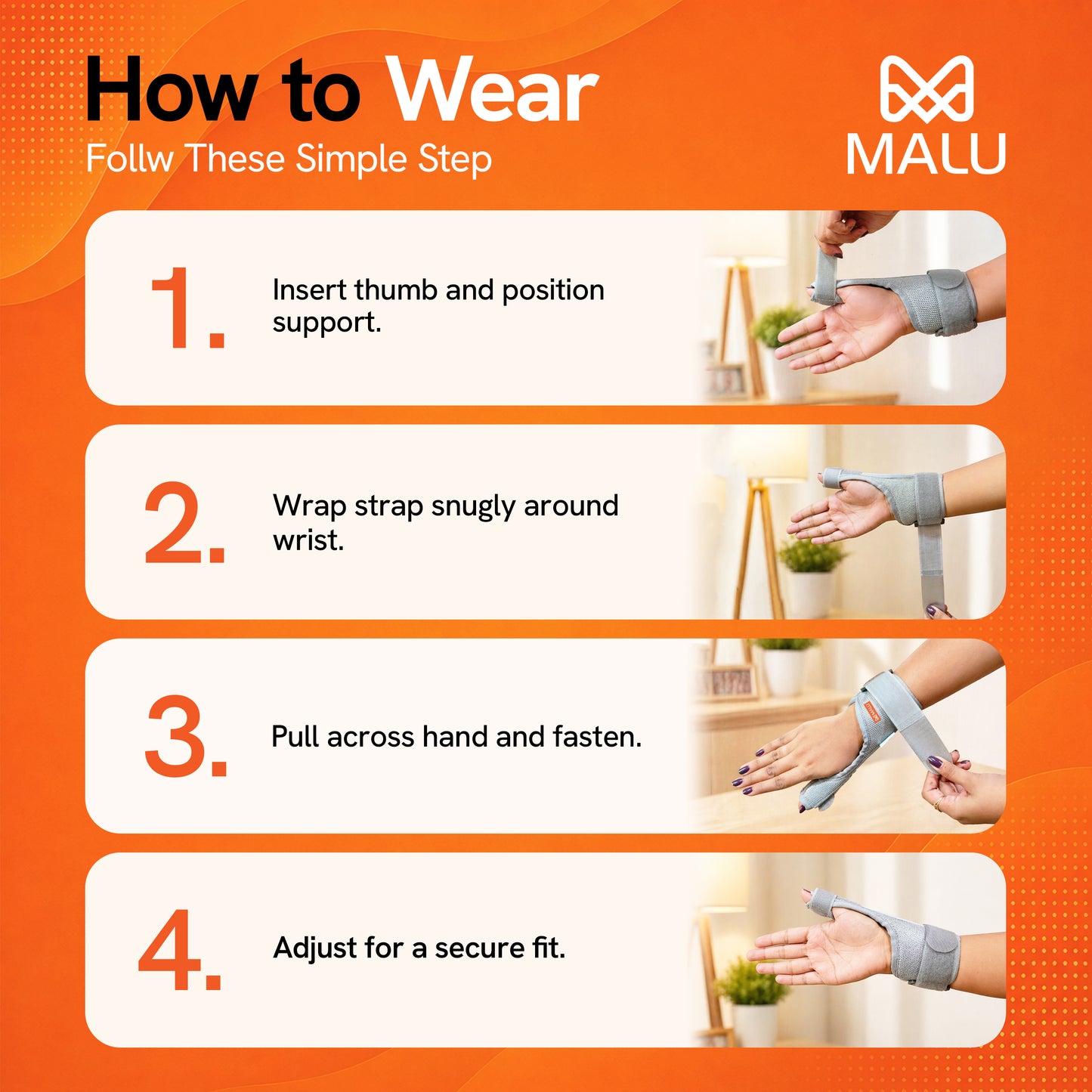 Ortho Wrist Brace with Thumb Support for Men & Women