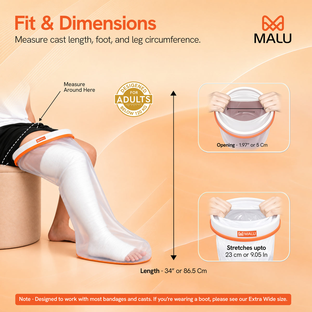 Cast Cover - Adult Leg Large anti-slip